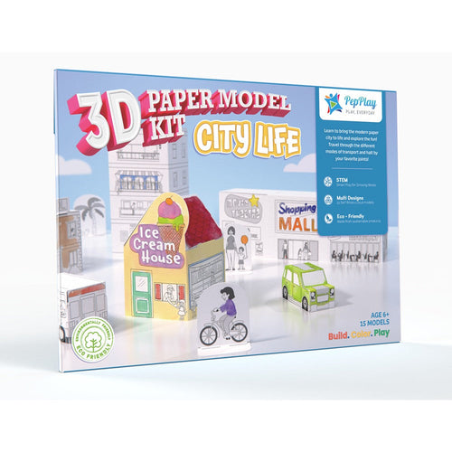 3D Paper Model Kit – City Life | DIY Activity Set (6-12 Years)