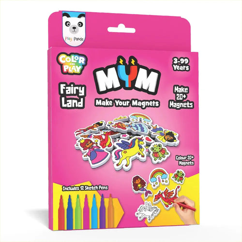 Play Panda MYM Colour & Play - Fairy Land DIY Craft Kit | Make 20+ Magnets