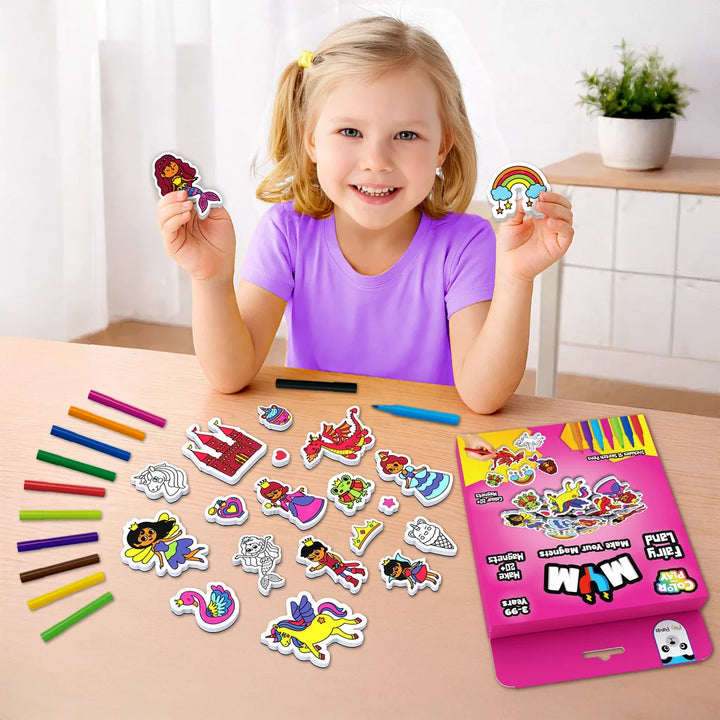 Play Panda MYM Colour & Play - Fairy Land DIY Craft Kit | Make 20+ Magnets