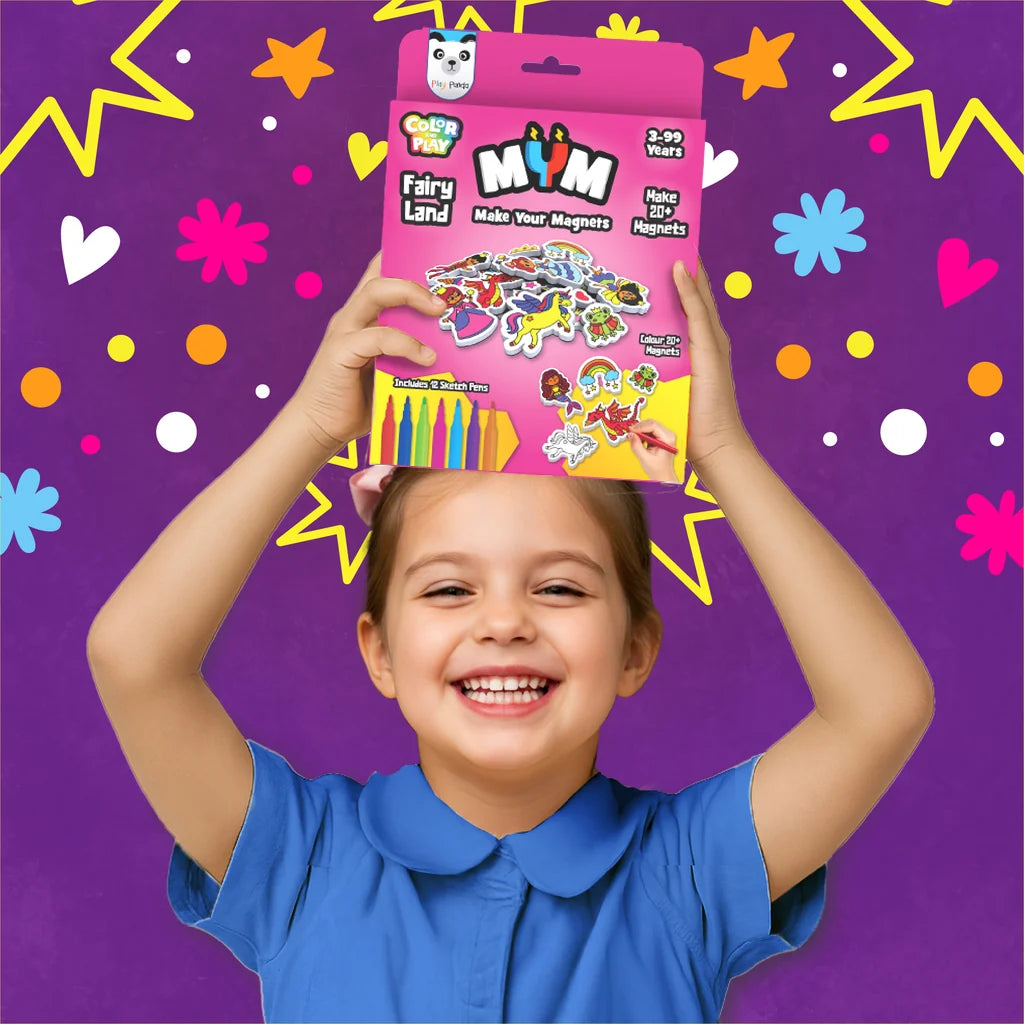 Play Panda MYM Colour & Play - Fairy Land DIY Craft Kit | Make 20+ Magnets