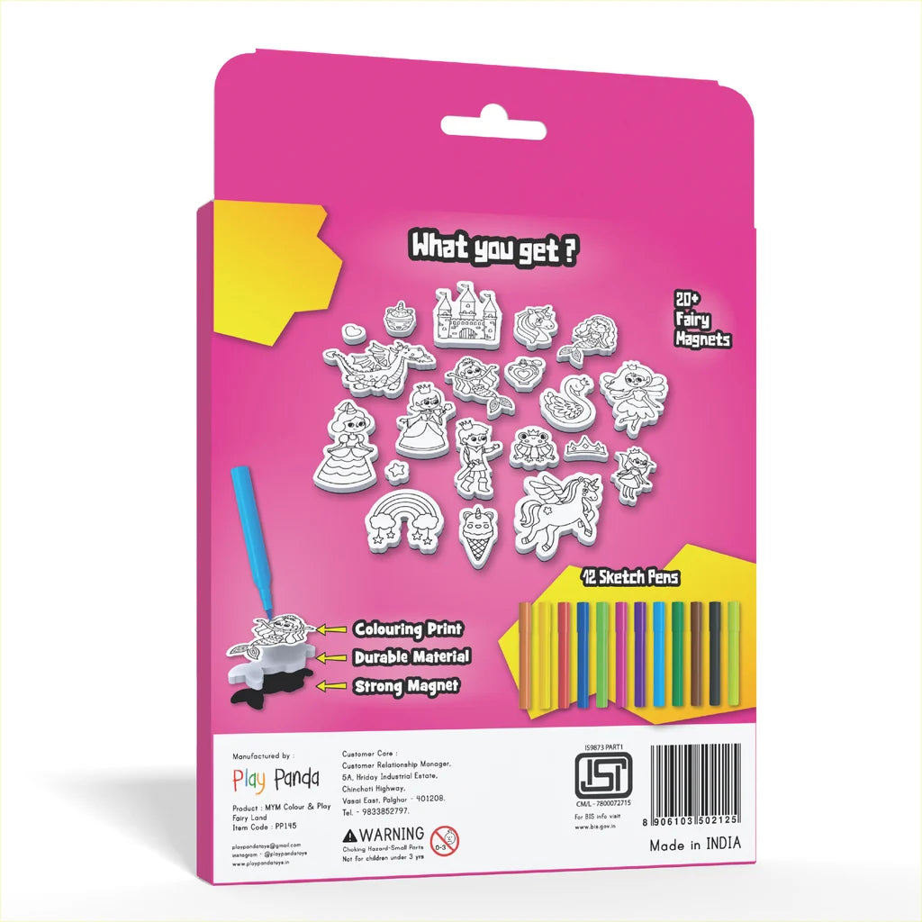 Play Panda MYM Colour & Play - Fairy Land DIY Craft Kit | Make 20+ Magnets