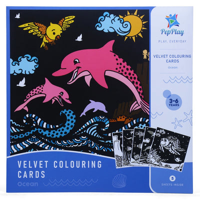 Velvet Colouring Cards - Ocean Theme