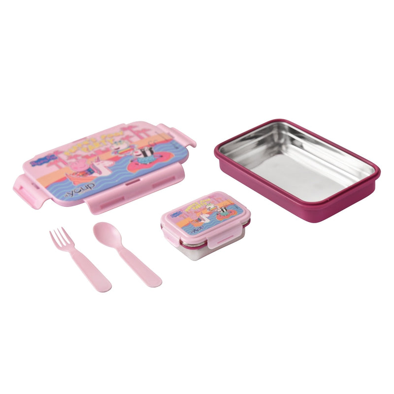 Youp Euro - 450 ML Stainless Steel Peppa Pig Kids Lunch Box