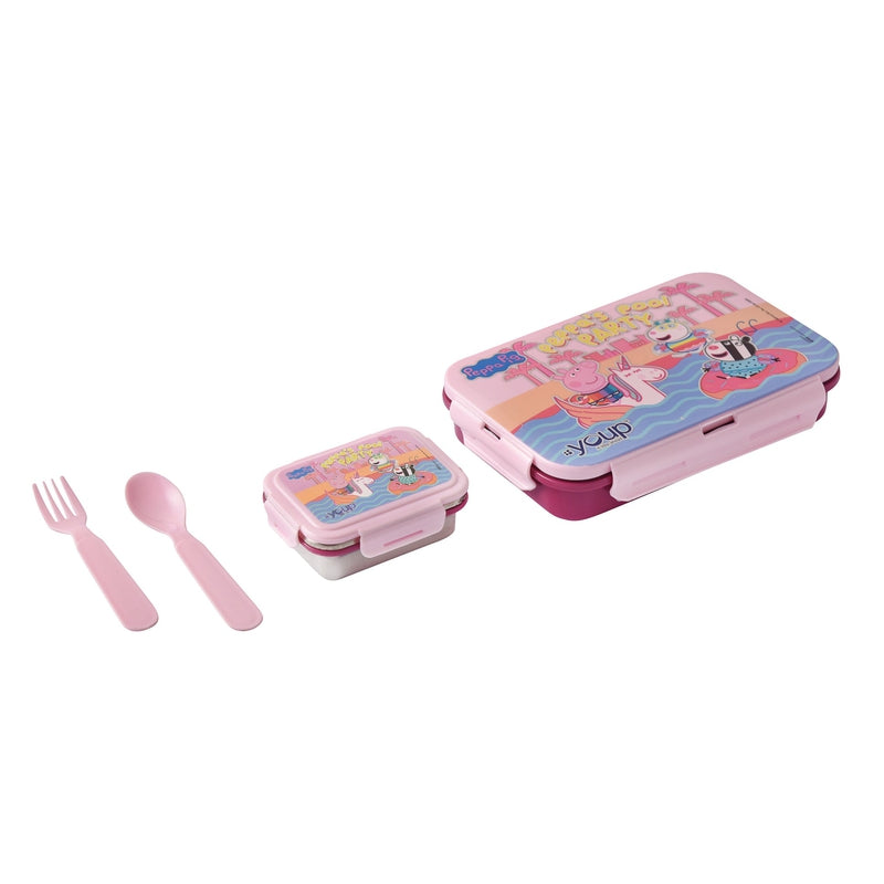 Youp Euro - 450 ML Stainless Steel Peppa Pig Kids Lunch Box