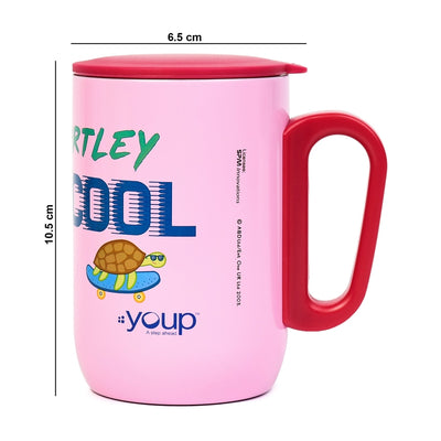 YOUP Stainless Steel Pink Color Peppa Pig Cool Kids Insulated Mug with Cap SORSO - 320 ml