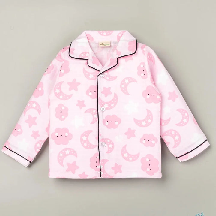 Beelittle Pink Moon 2-Piece Muslin Pyjamas Set