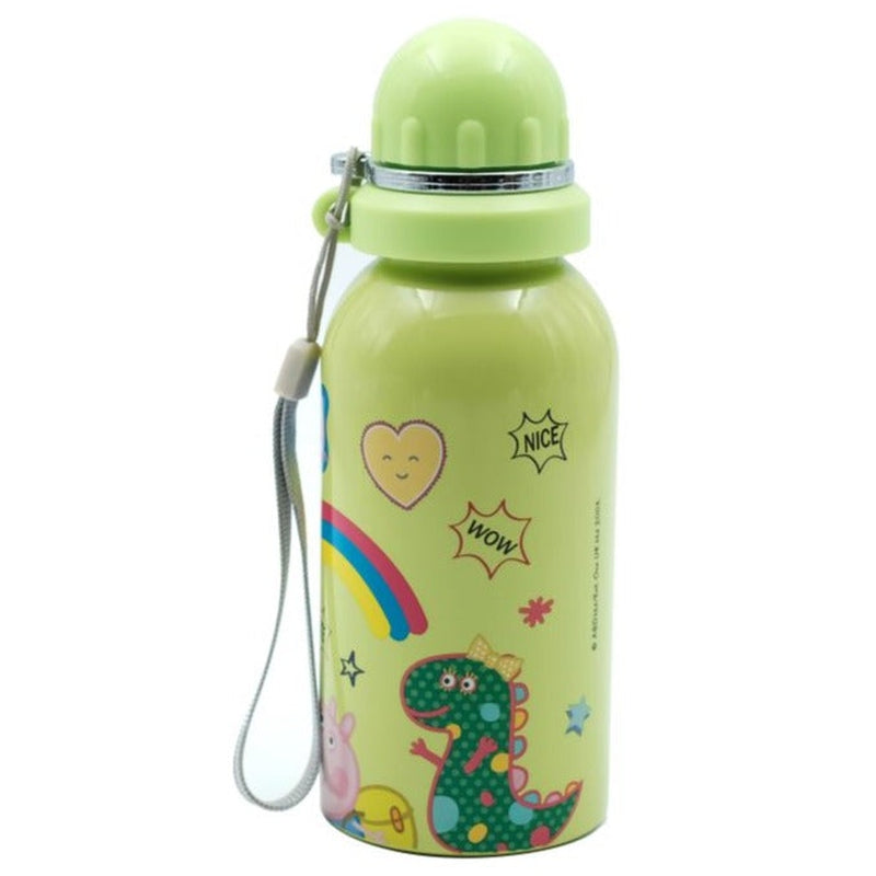 Youp Stainless Steel Green Color Peppa Pig kids Water Bottle HYBRID - 500 ml