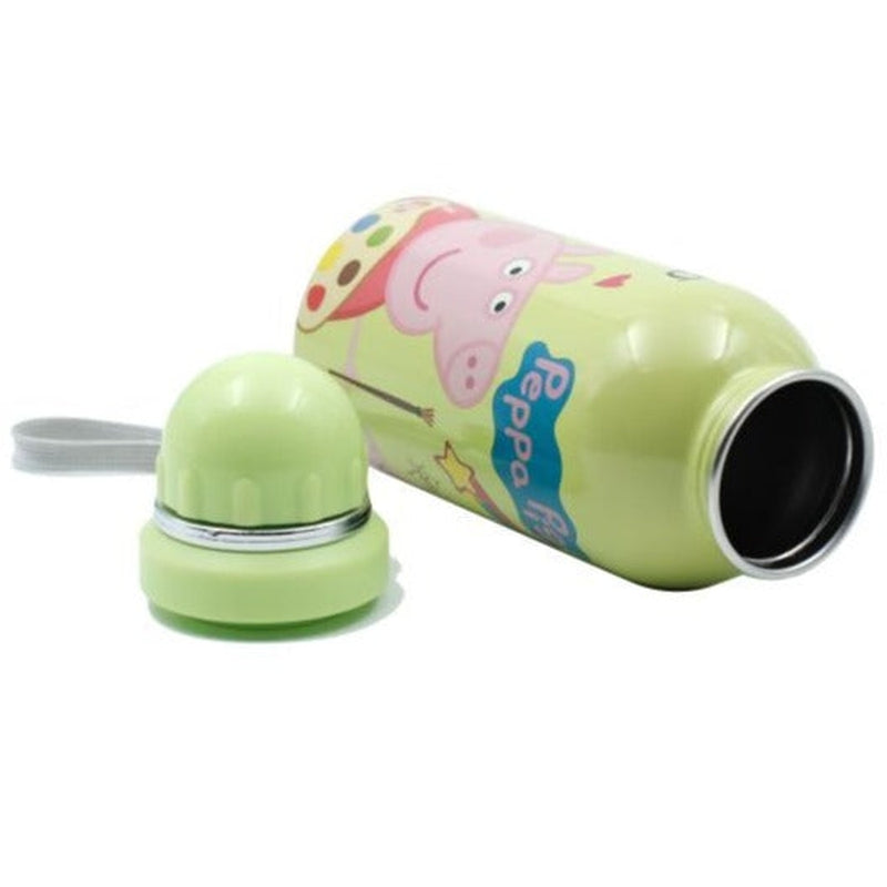 Youp Stainless Steel Green Color Peppa Pig kids Water Bottle HYBRID - 500 ml