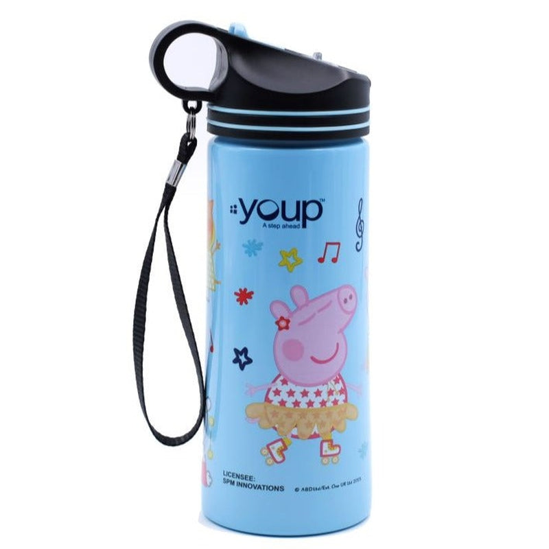 Youp Stainless Steel Blue Color Peppa Pig kids Water Bottle HYOWER - 750 ml