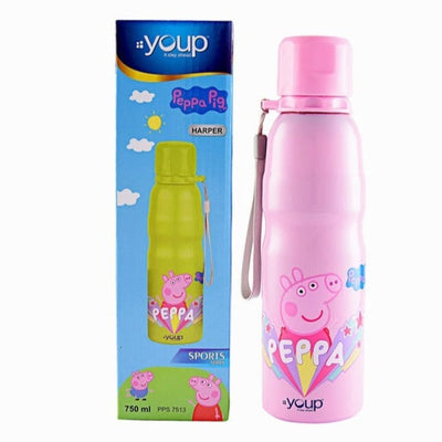 Youp Stainless Steel Pink Color Peppa Pig Kids Water Bottle HARPER - 750 ml