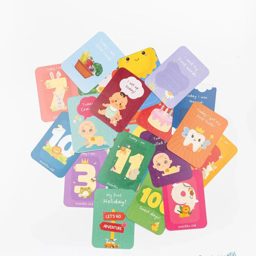 Beelittle Jungle Theme 24-Pack Milestone Cards Set