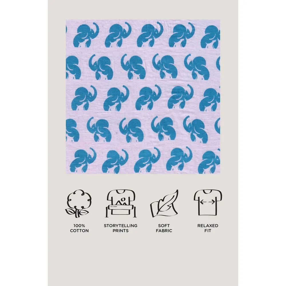 Story Tailor The Elephant & The Barking Dog- Boys Kurta Pajama Set