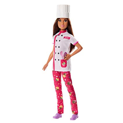 Barbie Doll & Accessories, Career Pastry Chef Doll with Hat, and Cake Slice (IC)