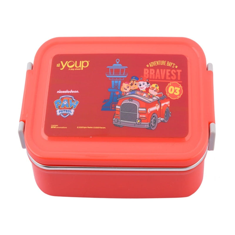 Youp Stainless Steel Red Color Paw Patrol Kids Lunch Box TASTY BITES - 850 ml