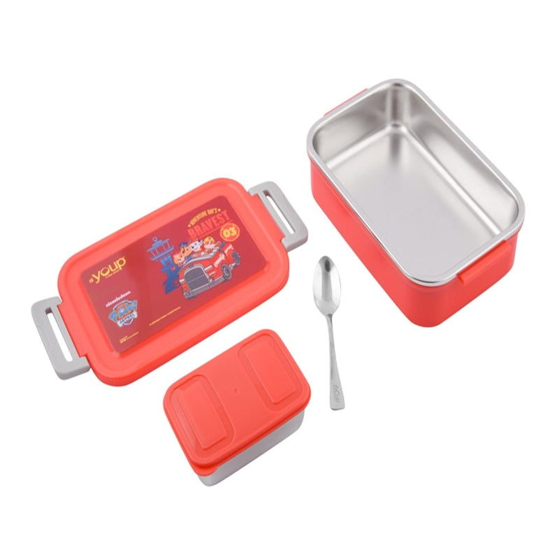 Youp Stainless Steel Red Color Paw Patrol Kids Lunch Box TASTY BITES - 850 ml