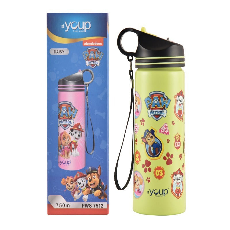 Youp Stainless steel lime green color Paw Patrol kids sipper bottle DAISY - 750 ml