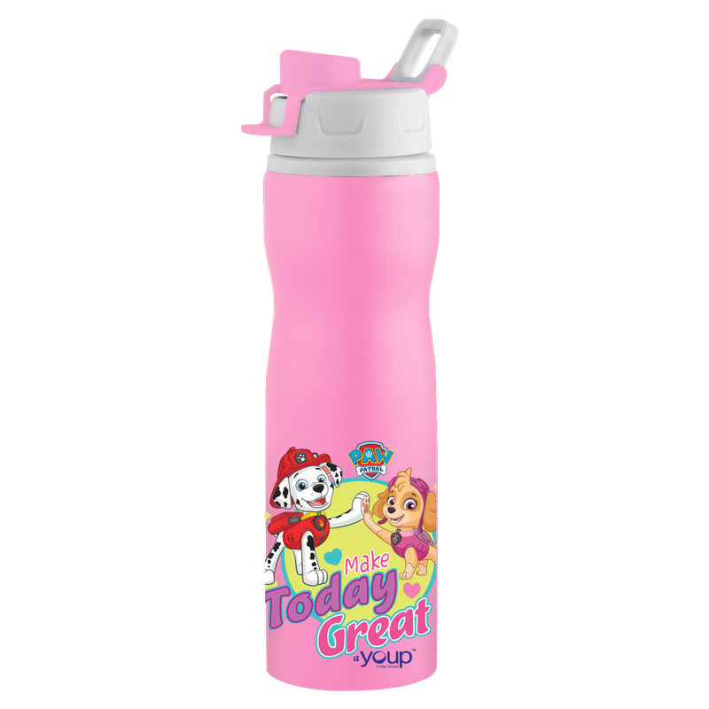 Youp Stainless steel pink color Paw Patrol kids loop cord bottle EXPERT - 750 ml