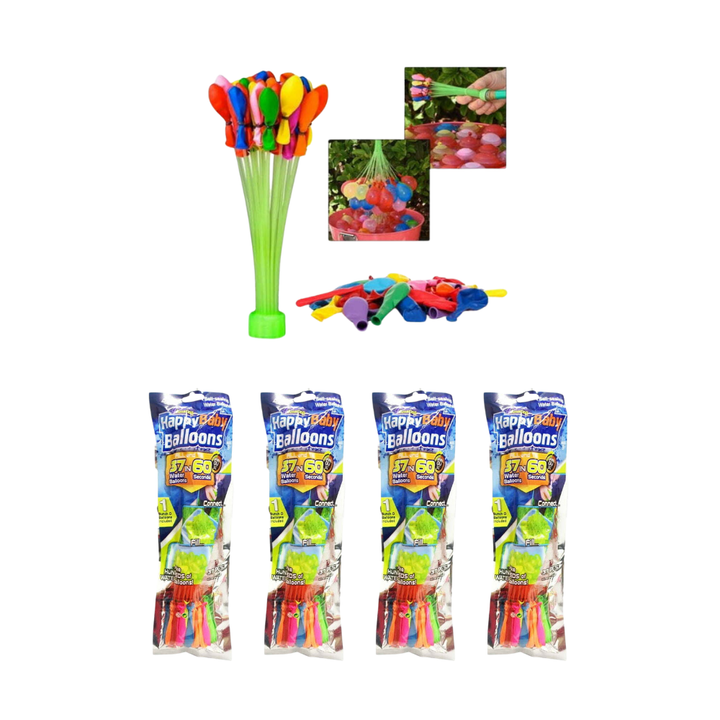 Pack of 4 Fill and Tie 37 Water Balloons in 60 Seconds Self Sealing Water Balloons (Total 148 Balloons)