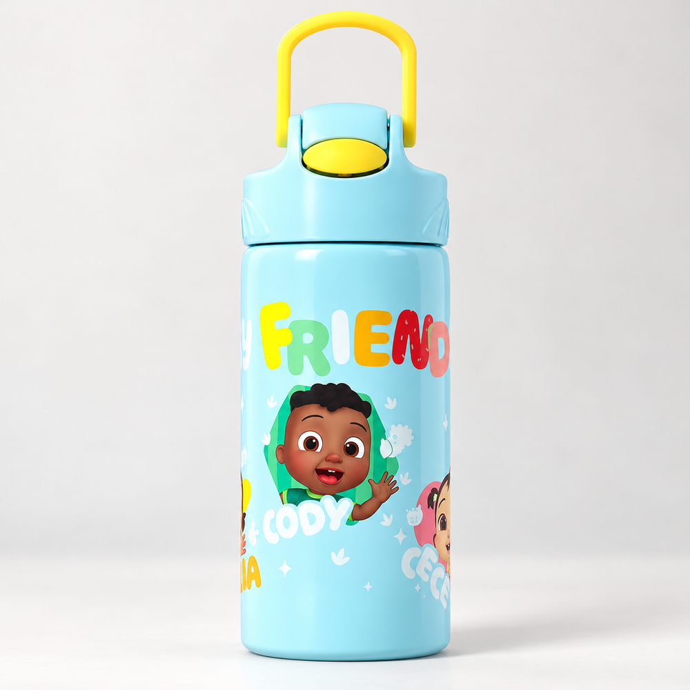 Licensed CoComelon Sipper Bottle for Kids | 400 ml | Cute & Portable Drinking Bottle