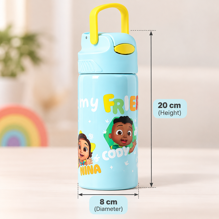 Licensed CoComelon Sipper Bottle for Kids | 400 ml | Cute & Portable Drinking Bottle