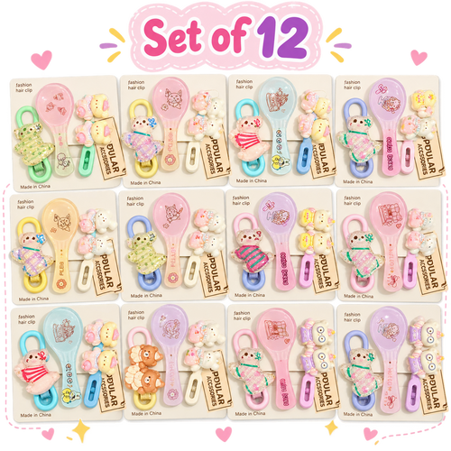 Set of 12 Spoon Design Hair Clips | Kanya Pujan Gift