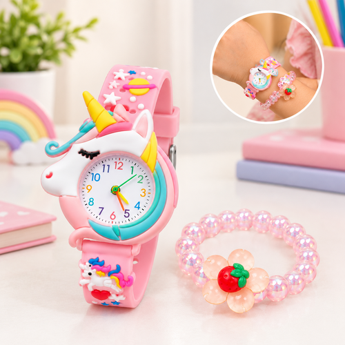 Unicorn Theme Analog Watch for Kids | Cute Unicorn Wrist Watch with Comfortable Wrist Band