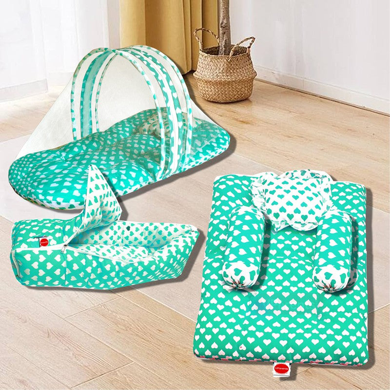 Rosy Baby 3 Piece Bedding Set with Bolsters Sleeping Bag and Bedding Set Combo (Green)