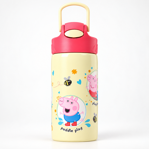 Licensed Peppa Pig Sipper Bottle for Kids | 400 ml | Yellow | Cute & Portable Drinking Bottle
