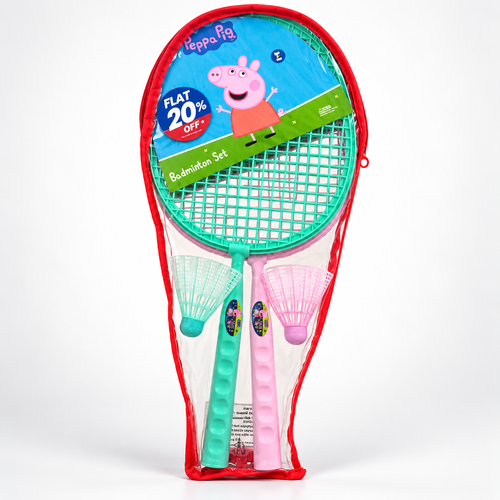 Original Peppa Pig Badminton Set with 2 Shuttlecock | Pink & Blue | 3-8 Years