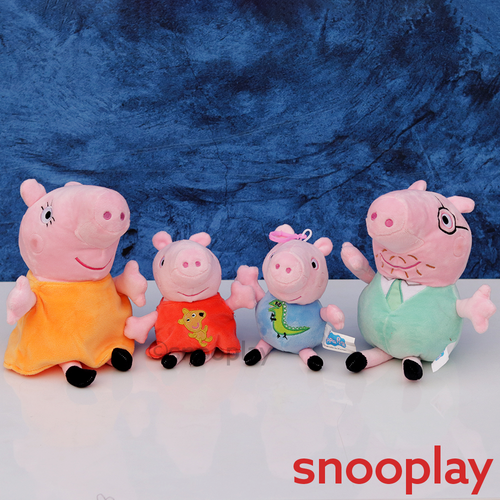 Original Peppa Pig Family Combo - 4 Plush Toys | Licensed Peppa Pig Toys (6 Months - 7 Years)