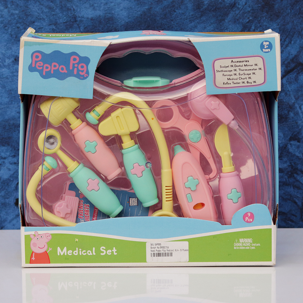 Original Licensed Peppa Pig Medical Kit - 9 Pieces (3-6 Years)