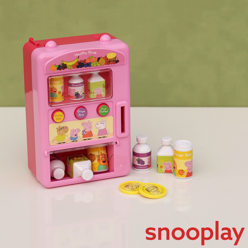 Original Licensed Peppa Pig Vending Machine Set with Juice Bottle & Coins Miniatures (3-5 Years)