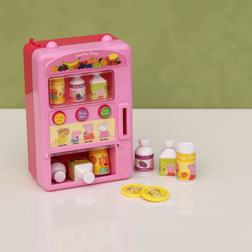 Original Licensed Peppa Pig Vending Machine Set with Juice Bottle & Coins Miniatures (3-5 Years)