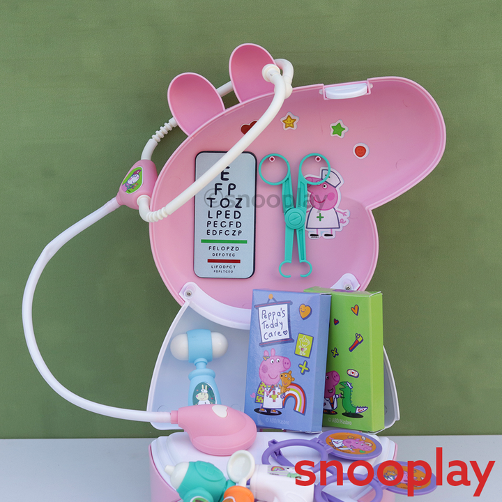 Original Licensed Peppa Pig Backpack Medic Set with Medical Devices - 18 Pieces (3-6 Years)