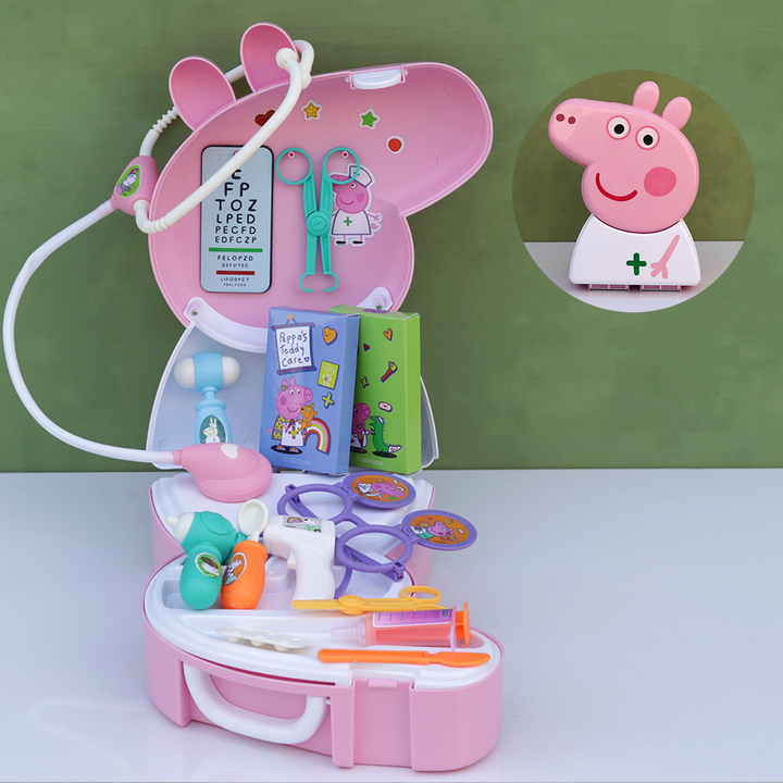 Original Licensed Peppa Pig Backpack Medic Set with Medical Devices - 18 Pieces (3-6 Years)