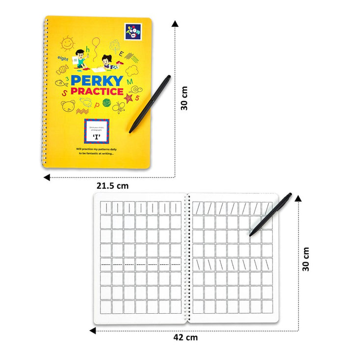 Early Learning Reusable Clean and Write Perky Practice Educational Workbook for Kids