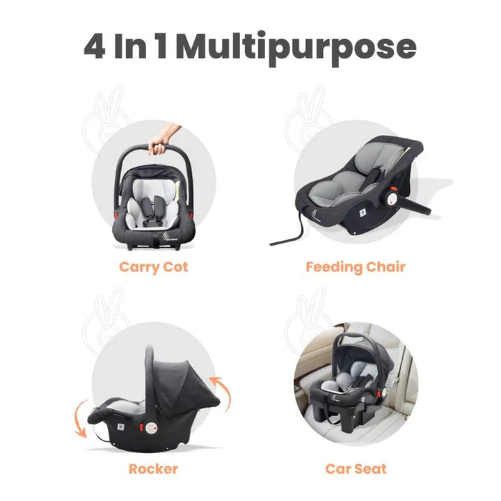 R for Rabbit Picaboo Grand 4 in 1 Multipurpose Baby Carry Cot Cum Car Seat
