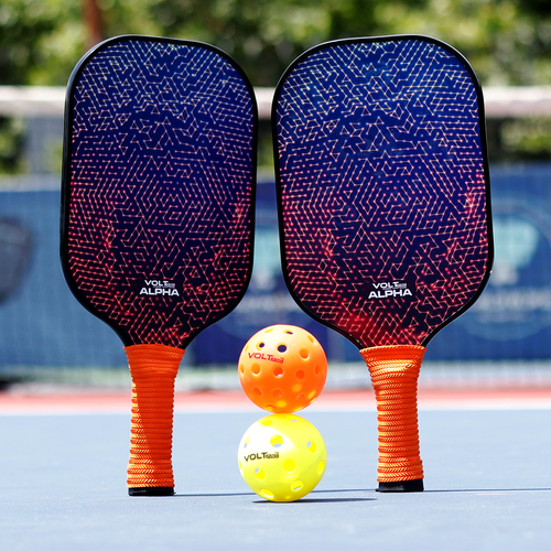 Wooden Pickleball Set - 2 Paddles with Dual Plastic Balls (6 Years till Grown Ups) | Assorted Colors & Designs