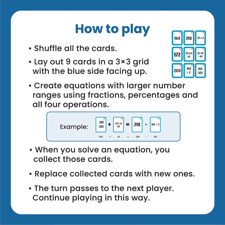 Stemplay Labs Pictomath 8+(Level 3) Educational Card Game