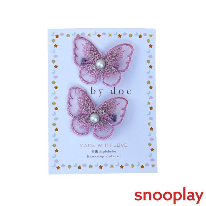 Baby Doe Net Butterfly Hair Clips | Net Fabric