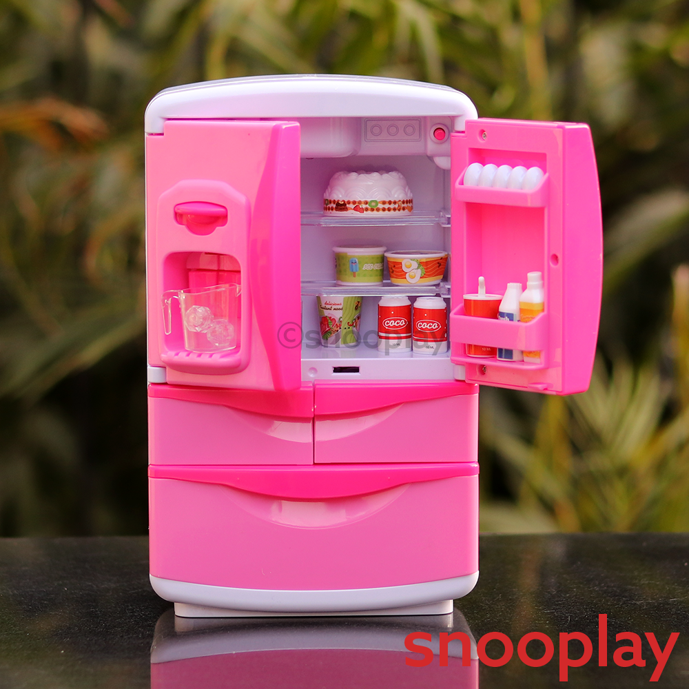 Electronic Refrigerator Set (Ice Cube Dispenser, Steam, Sound & Light Effect) Play Set