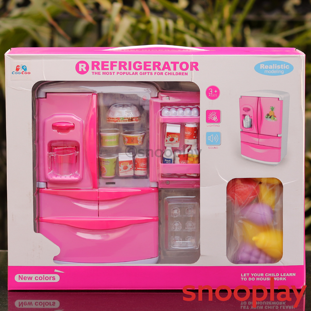 Electronic Refrigerator Set (Ice Cube Dispenser, Steam, Sound & Light Effect) Play Set