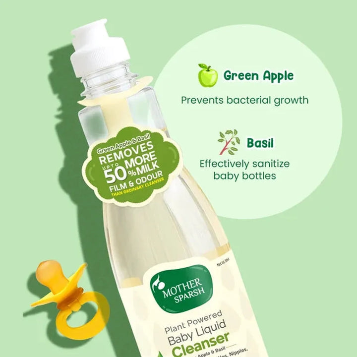 Mother Sparsh Plant Powered Natural Baby Liquid Cleanser | Gentle Foaming Cleanser - 500 ml