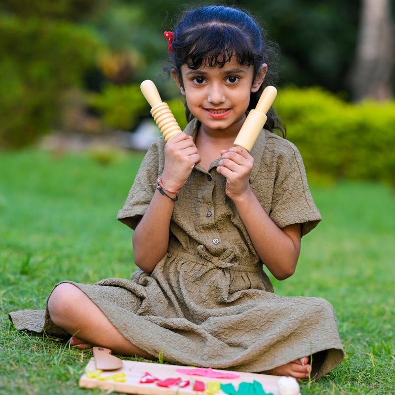 Play Dough Kit | Rolling Pins & Knife | Pretend Play Kitchen Toys