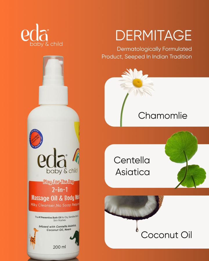 Eda Baby 2-in-1 Massage Oil & Body Wash - 50ml