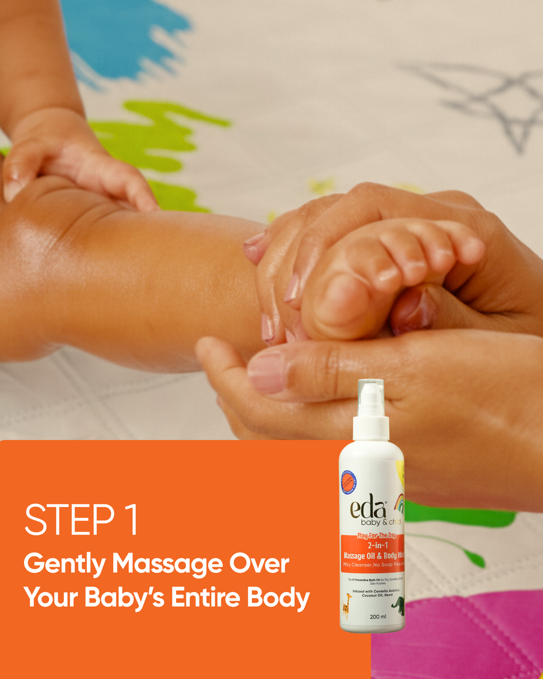 Eda Baby 2-in-1 Massage Oil & Body Wash - 50ml