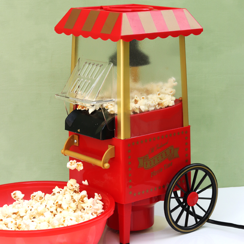 Vintage Style Electric Popcorn Maker - Stylish & Easy to Use at Home (10 Years till Grown Ups)