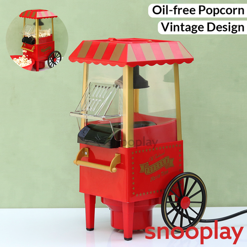 Vintage Style Electric Popcorn Maker - Stylish & Easy to Use at Home (10 Years till Grown Ups)