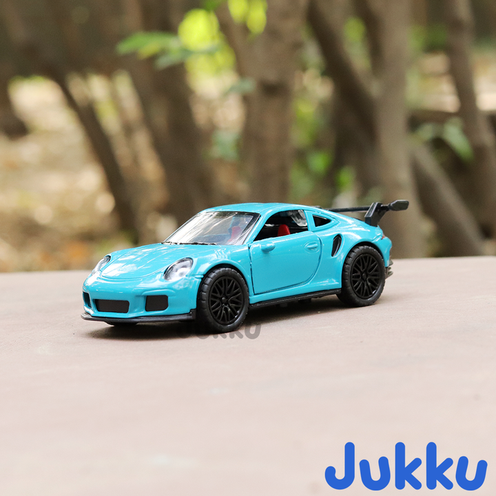Jukku Resembling Porsche 911 Diecast Car - Pullback, Openable Doors & Bonnet | 1:36 Scale (3 Years till Grown Ups)