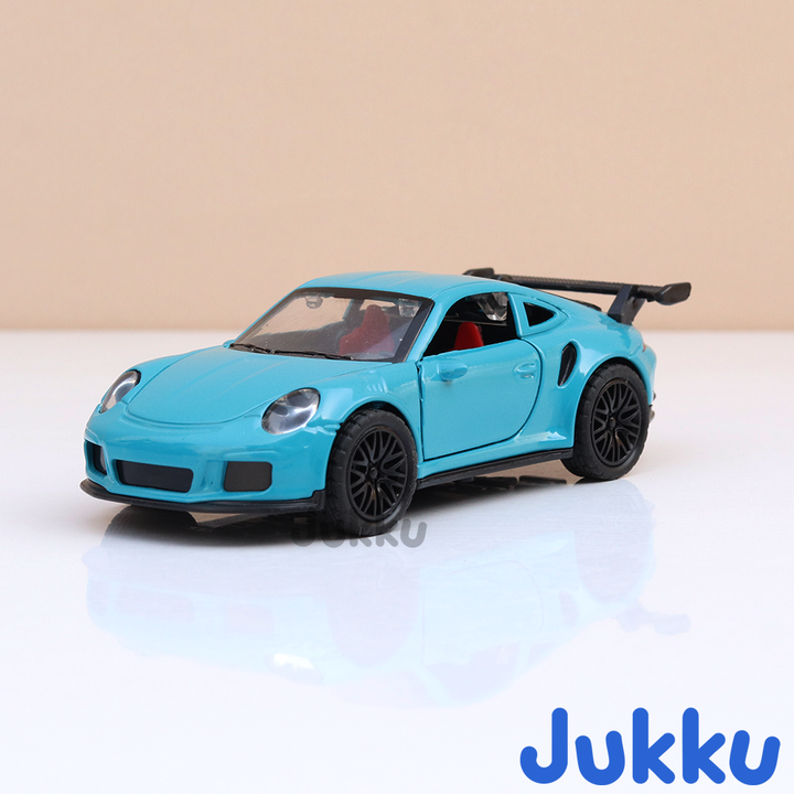 Jukku Resembling Porsche 911 Diecast Car - Pullback, Openable Doors & Bonnet | 1:36 Scale (3 Years till Grown Ups)